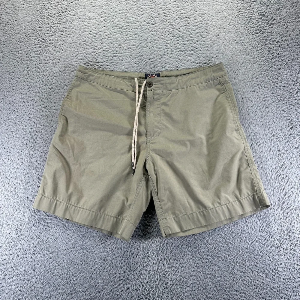 Faherty All Day Shorts Men 35 Green Polyester Chino Outdoor Drawstring Beach